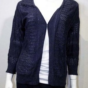 navy blue sparkly cardigan